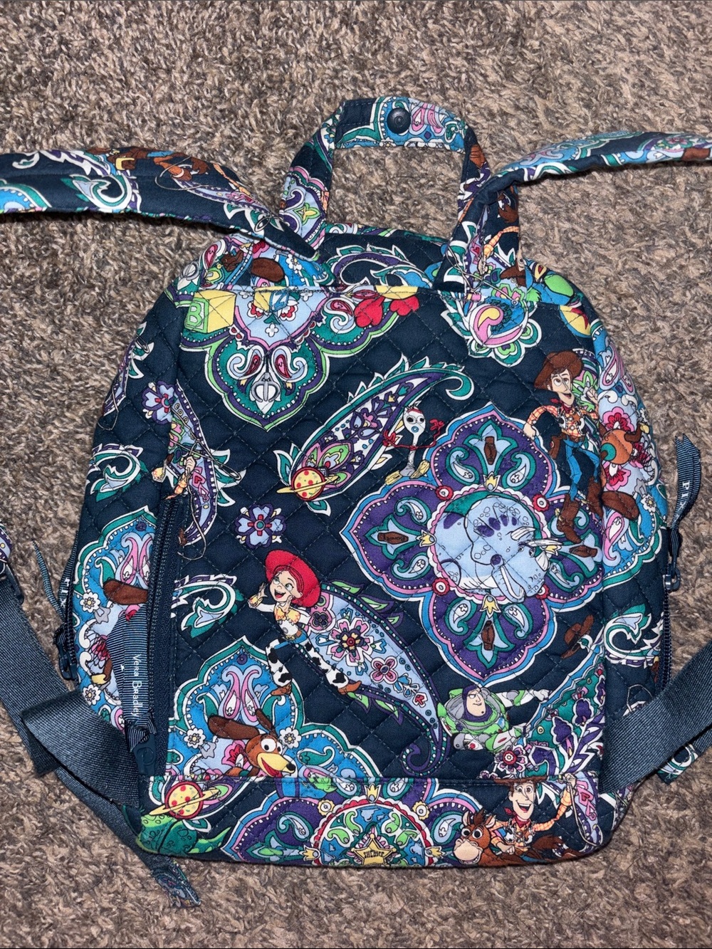 Vera Bradley Navy Paisley Disney Character Mini Backpack - Picture 3 of 3
